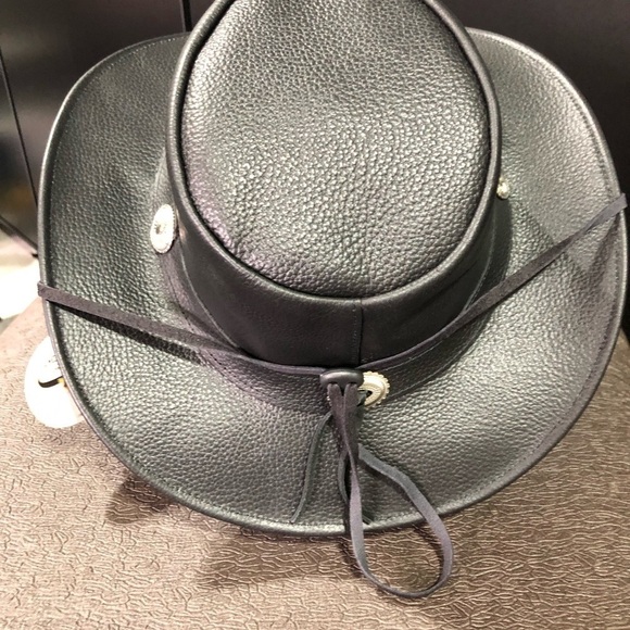 American Bison 100% cow leather Western, cowgirl,silvertone conchos, chin strap main image 9